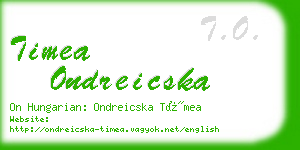 timea ondreicska business card